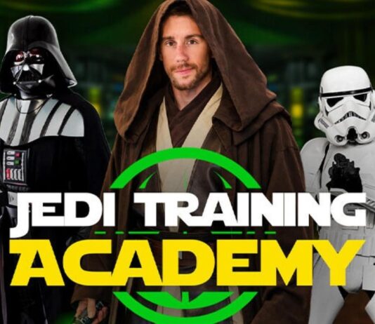 Jedi Training Academy at Fairytale Fun Place Jedi Training Academy at Fairytale Fun Place featuring Jedi Master and villains for kids galactic training adventure in Clarkston