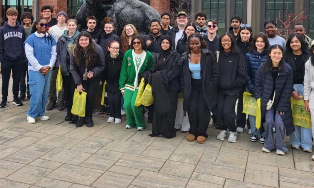 Early Middle College students visit a college campus together, showing real college exposure and transferable credit opportunities