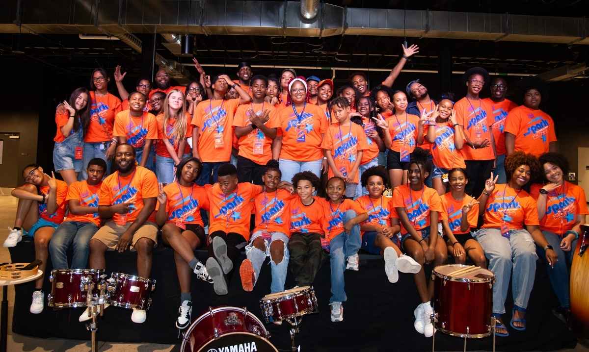 Students at Hitsville NEXT Motown Museum summer camp in Detroit perform together while learning songwriting music production and performance skills