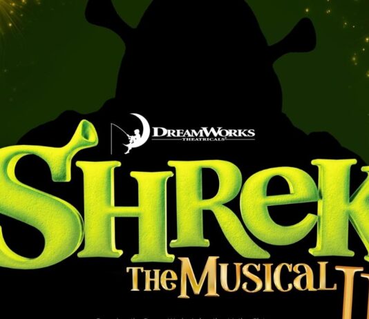 Shrek The Musical JR at Groves High School Auditorium Shrek The Musical JR at Groves High School Auditorium poster featuring bright green title and playful fairy tale theme for family show